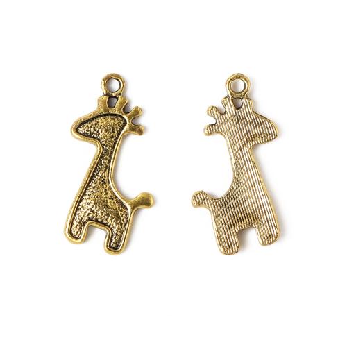 Pendentifs animaux en alliage de zinc, gazelle, Placage de couleur d'or, DIY, doré, 100PC/sac, Vendu par sac