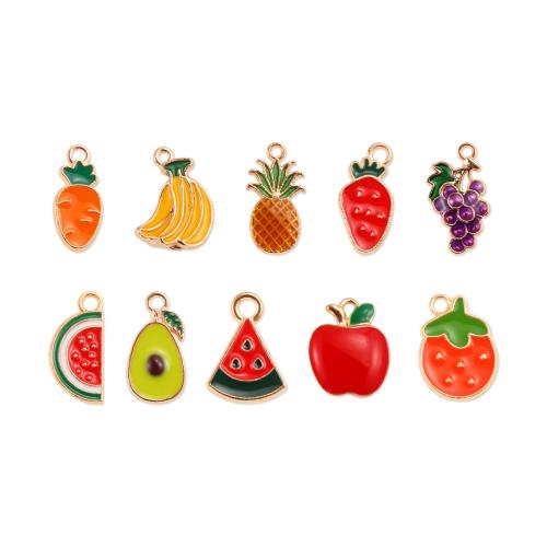 Zink Alloy Fruit Shape Hängen, frukt, guldfärg pläterade, DIY & emalj, fler färger för val, 100PC/Bag, Säljs av Bag