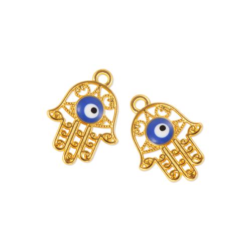 Evil Eye Hängen, Zink Alloy, Hand, guldfärg pläterade, DIY & emalj, blandade färger, 100PC/Bag, Säljs av Bag