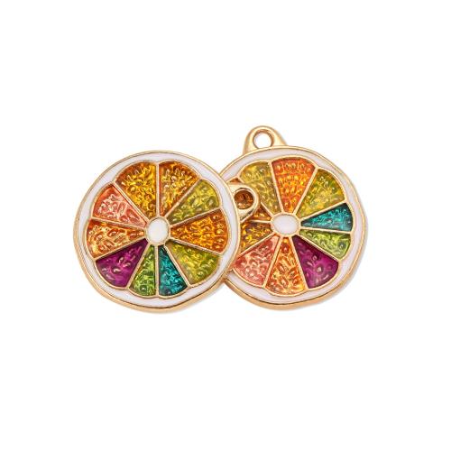 Přívěšek zinek slitiny, Citrón, barva pozlacený, DIY, smíšené barvy, 100PC/Bag, Prodáno By Bag