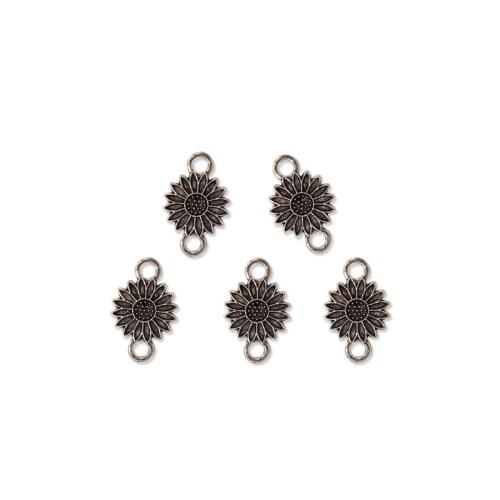 Zink Alloy Connector, Daisy, silver pläterad, DIY, 100PC/Bag, Säljs av Bag
