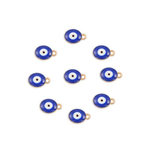 Evil Eye Hängen, Zink Alloy, guldfärg pläterade, DIY & emalj, blandade färger, 100PC/Bag, Säljs av Bag