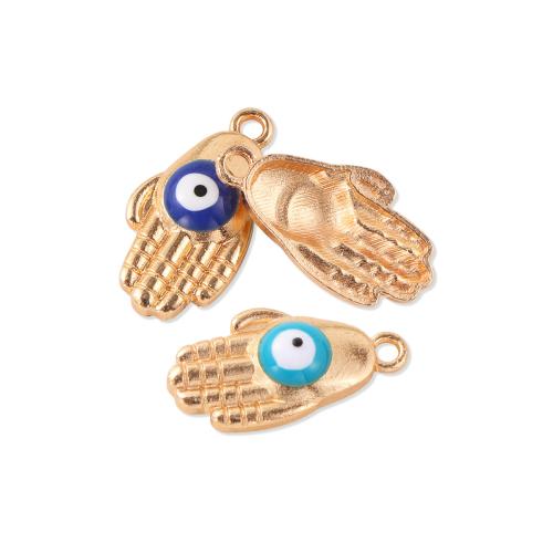 Evil Eye Hängen, Zink Alloy, med Harts, Hand, guldfärg pläterade, DIY, fler färger för val, 100PC/Bag, Säljs av Bag