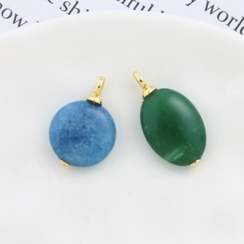 Bijoux Pendentifs en pierres gemmes, laiton, avec pierre gemme, Placage, DIY, plus de couleurs à choisir, protéger l'environnement, sans nickel, plomb et cadmium, 24.60x13x6.20mm, Vendu par PC