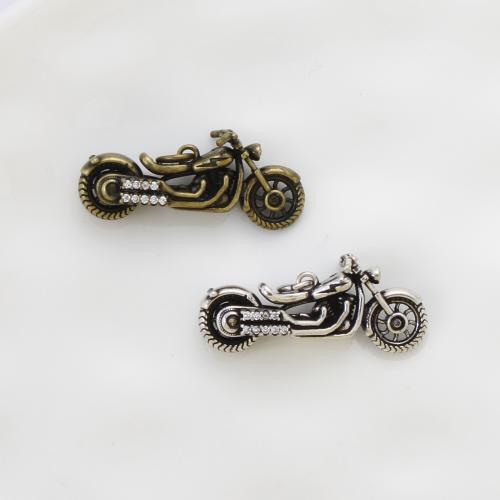 Kubik Zirkonium mikro bana Mässing hängande, Motorcykel, plated, DIY & micro bana cubic zirconia, fler färger för val, nickel, bly och kadmium gratis, 11.50x27.60x9.80mm, Säljs av PC