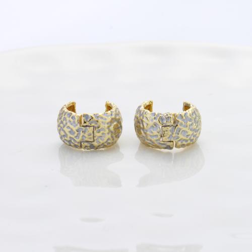 Mässing Huggie Öronring, plated, mode smycken & emalj, fler färger för val, nickel, bly och kadmium gratis, 14.70x16.30x9mm, Säljs av Par