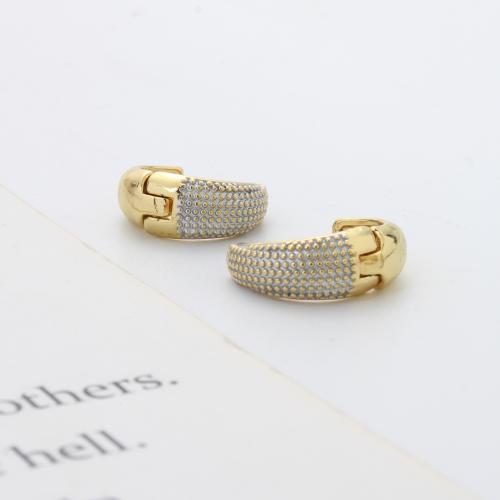 Mässing Huggie Öronring, Rondelle, plated, mode smycken & emalj, fler färger för val, nickel, bly och kadmium gratis, 13.30x14x5.80mm, Säljs av Par