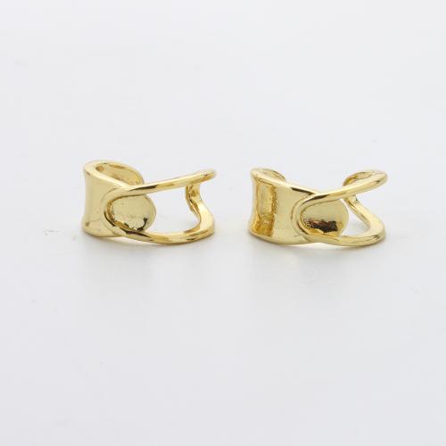 Ορείχαλκος Κλιπ σκουλαρίκι, επιχρυσωμένο, κοσμήματα μόδας, χρυσαφένιος, νικέλιο, μόλυβδο και κάδμιο ελεύθεροι, 12.30x12.70x6mm, Sold Με Ζεύγος