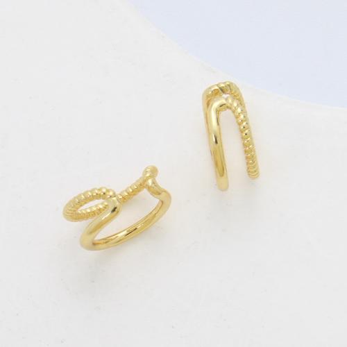 Ορείχαλκος Κλιπ σκουλαρίκι, επιχρυσωμένο, κοσμήματα μόδας, χρυσαφένιος, νικέλιο, μόλυβδο και κάδμιο ελεύθεροι, 11.50x11.80x5.20mm, Sold Με Ζεύγος