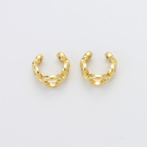 Ορείχαλκος Κλιπ σκουλαρίκι, επιχρυσωμένο, κοσμήματα μόδας, χρυσαφένιος, νικέλιο, μόλυβδο και κάδμιο ελεύθεροι, 10.60x12x7.30mm, Sold Με Ζεύγος