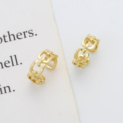 Ορείχαλκος Κλιπ σκουλαρίκι, επιχρυσωμένο, κοσμήματα μόδας, χρυσαφένιος, νικέλιο, μόλυβδο και κάδμιο ελεύθεροι, 13x13x4.90mm, Sold Με Ζεύγος