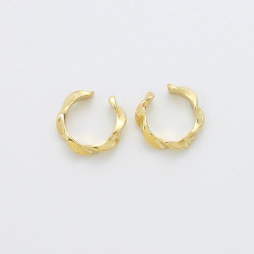 Ορείχαλκος Κλιπ σκουλαρίκι, επιχρυσωμένο, κοσμήματα μόδας, χρυσαφένιος, νικέλιο, μόλυβδο και κάδμιο ελεύθεροι, 12x11.80x3mm, Sold Με Ζεύγος