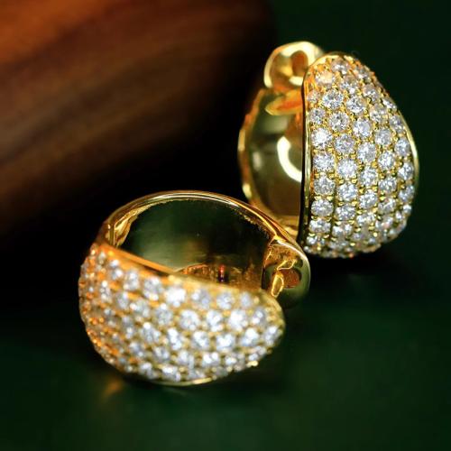 Κυβικά ζιρκονίαμικρο  άνοιγαν Ορείχαλκος Σκουλαρίκι, επιχρυσωμένο, κοσμήματα μόδας & μικρο ανοίξει κυβικά ζιρκονία & για τη γυναίκα, περισσότερα χρώματα για την επιλογή, Sold Με Ζεύγος