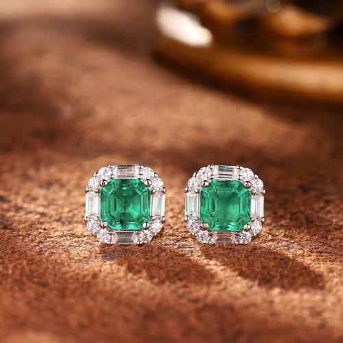 Boucles d'oreilles en laiton zircon cubique pavent, cadre, Placage, bijoux de mode & pavé de micro zircon & pour femme, plus de couleurs à choisir, Vendu par paire