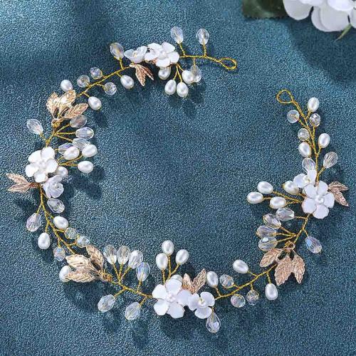 Hair Bands Zinc Alloy with brass wire & Shell & Crystal & Plastic Pearl handmade fashion jewelry & for woman Sold By PC