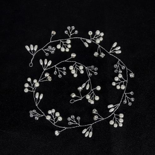 Hår Krans, Järn, med STRASS & Plast Pearl, handgjord, mode smycken & olika längd för val & för kvinna, fler färger för val, Säljs av PC