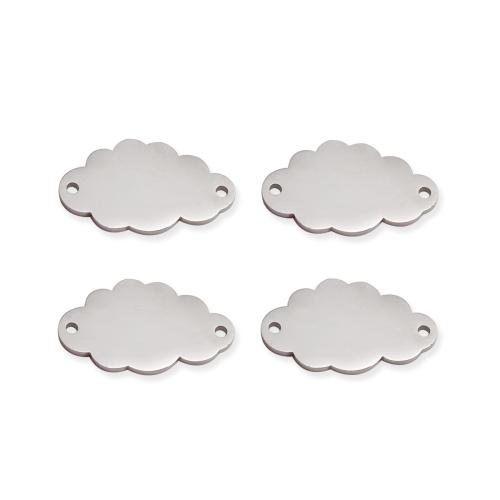 RVS Verbinder, 304 roestvrij staal, Wolk, silver plated, DIY, zilver, 10pC's/Bag, Verkocht door Bag