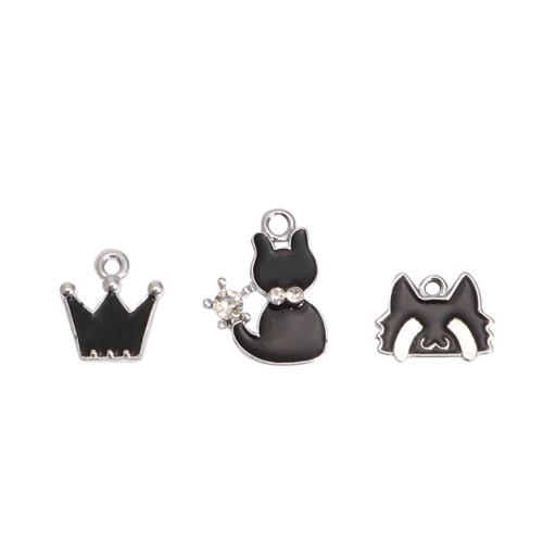 Zink legering emalj hängen, Zink Alloy, silver pläterad, DIY & med strass, fler färger för val, 100PC/Bag, Säljs av Bag