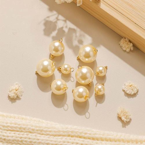 Plasthäng, 304 rostfritt stål, med Plast Pearl, guldfärg pläterade, DIY, fler färger för val, 10PC/Bag, Säljs av Bag