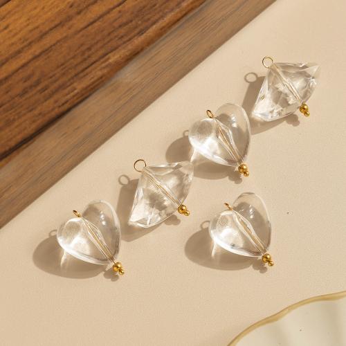 Crystal Hängen, 304 rostfritt stål, med Kristall, plated, DIY, klar, 10PC/Bag, Säljs av Bag