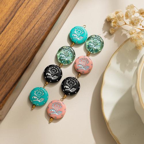 Akryl Häng, 304 rostfritt stål, med Akryl, plated, DIY, fler färger för val, 10PC/Bag, Säljs av Bag