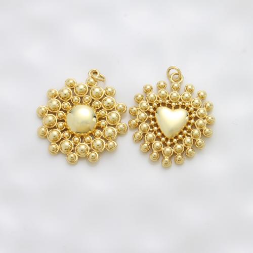 Bijoux pendentifs en laiton, Placage, DIY, doré, protéger l'environnement, sans nickel, plomb et cadmium, 32.50x28.50x4.80mm, Vendu par PC