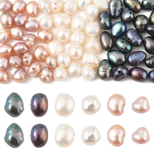 Naturliga sötvattenspärla lösa pärlor, Freshwater Pearl, Oregelbunden, DIY, fler färger för val, 7-8mm, 10PC/Bag, Säljs av Bag