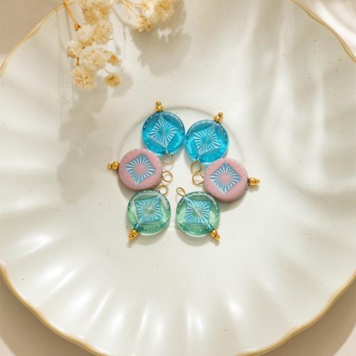 Akryl Häng, 304 rostfritt stål, med Akryl, guldfärg pläterade, DIY, fler färger för val, 10PC/Bag, Säljs av Bag