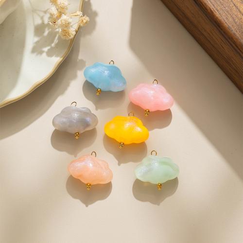 Akryl Häng, 304 rostfritt stål, med Akryl, Cloud, guldfärg pläterade, DIY, fler färger för val, 10PC/Bag, Säljs av Bag