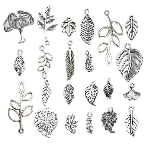 Zink Alloy Leaf Hängen, antik silver pläterad, DIY & olika stilar för val, Säljs av PC