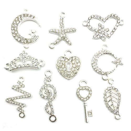 Zink Alloy Halsband, silver pläterad, DIY & olika stilar för val & med strass, Säljs av PC