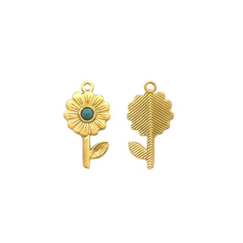 Bijoux Pendentifs en pierres gemmes, Acier inoxydable 304, avec Pierre naturelle, Placage, DIY, plus de couleurs à choisir, 10PC/sac, Vendu par sac