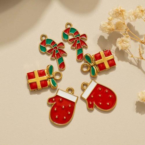 Rostfritt stål Smycken Hängen, 304 rostfritt stål, plated, Jul Design & DIY & emalj, fler färger för val, 10PC/Bag, Säljs av Bag