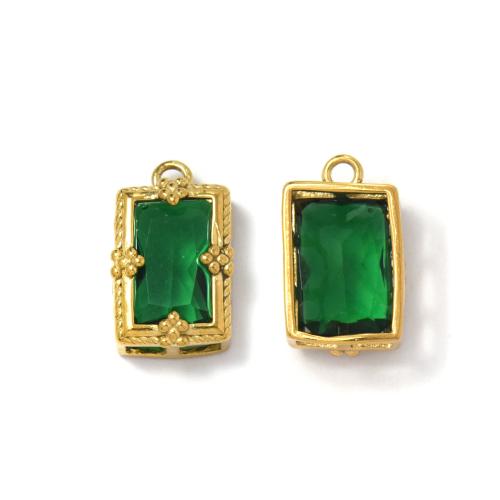 Crystal Hängen, 304 rostfritt stål, med Kristall, guldfärg pläterade, DIY, blandade färger, 10PC/Bag, Säljs av Bag