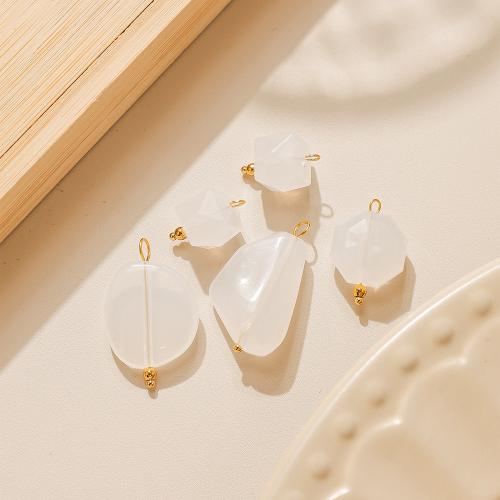 Akryl Häng, 304 rostfritt stål, med Akryl, guldfärg pläterade, DIY, blandade färger, 10PC/Bag, Säljs av Bag