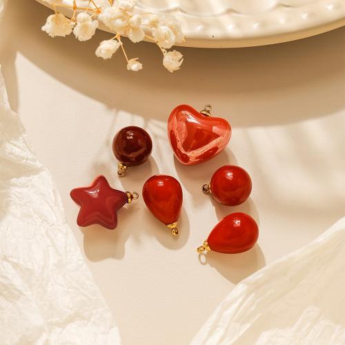 Akryl Häng, 304 rostfritt stål, med Akryl, guldfärg pläterade, DIY, blandade färger, 10PC/Bag, Säljs av Bag