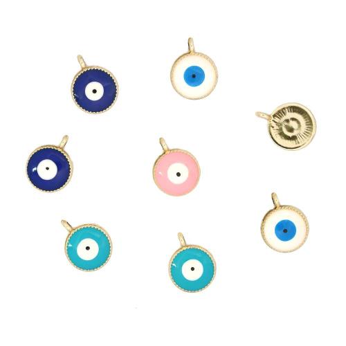 Evil Eye Hängen, Zink Alloy, guldfärg pläterade, DIY & emalj, fler färger för val, 100PC/Bag, Säljs av Bag