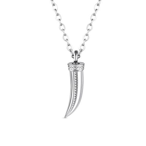 304 rostfritt stål Cinerary Kista hänge, Wolf Tooth, silver pläterad, DIY, silver, Säljs av PC