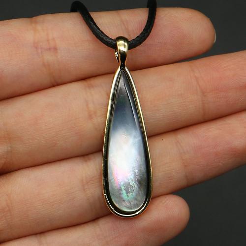 Shell Halsband, med PU & Mässing, Dropp, guldfärg pläterade, mode smycken & Unisex, fler färger för val, Längd Ca 19 inch, Säljs av PC