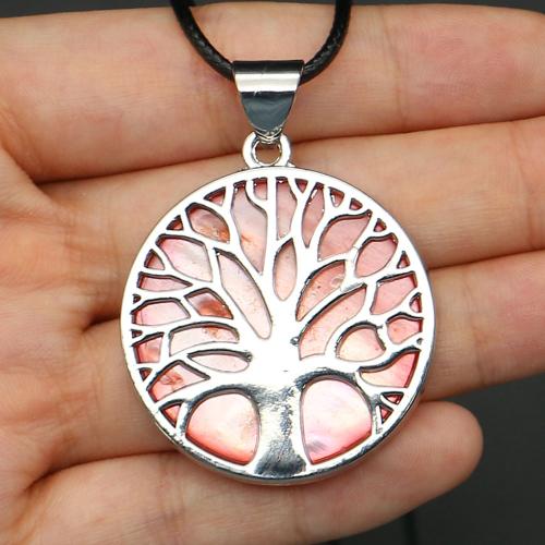 Shell Halsband, med PU & Zink Alloy, Livets träd, mode smycken & Unisex & ihålig, Längd Ca 19 inch, Säljs av PC