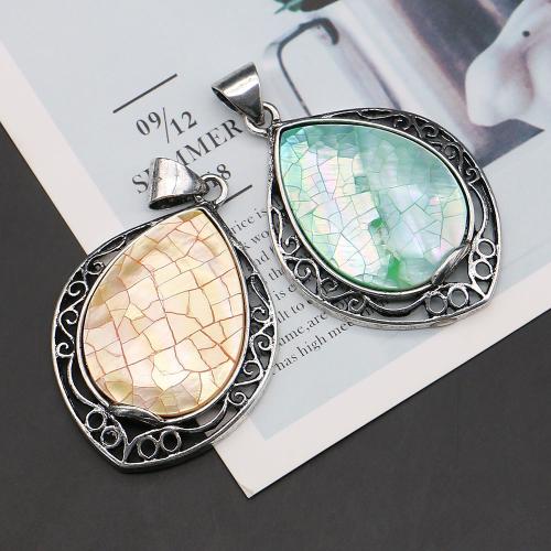 Shell Halsband, med Zink Alloy, Dropp, DIY, fler färger för val, 49x35mm, Säljs av PC