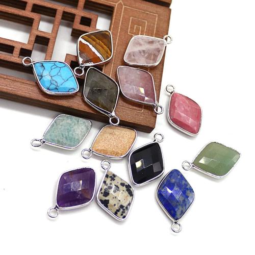 Bijoux Pendentifs en pierres gemmes, pierre gemme, avec laiton, Losange, DIY & différents matériaux pour le choix & facettes, 25x15mm, Vendu par PC