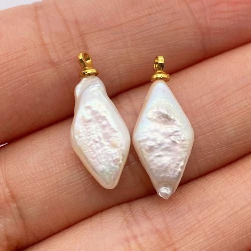 Freshwater Pearl Halsband, med Zink Alloy, polerad, DIY & olika stilar för val, pendant size 10-15mm, Säljs av PC