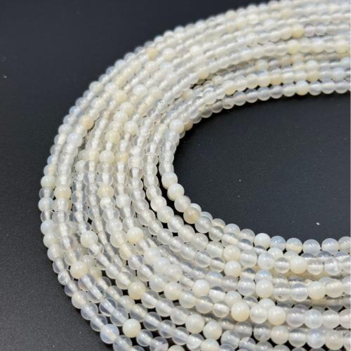 Lila Kalcedon, Vit Kalcedon, DIY, fler färger för val, 4mm, 95PC/Strand, Såld Per 38 cm Strand