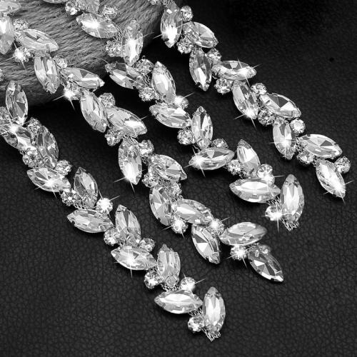 Mässing Klo STRASS Kedja, plated, DIY, blandade färger, nickel, bly och kadmium gratis, Längd 91.3 cm, Säljs av Bag