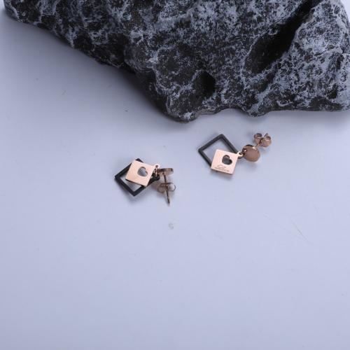 Edelstahl Tropfen Ohrring, 304 Edelstahl, plattiert, Modeschmuck, gemischte Farben, verkauft von Paar