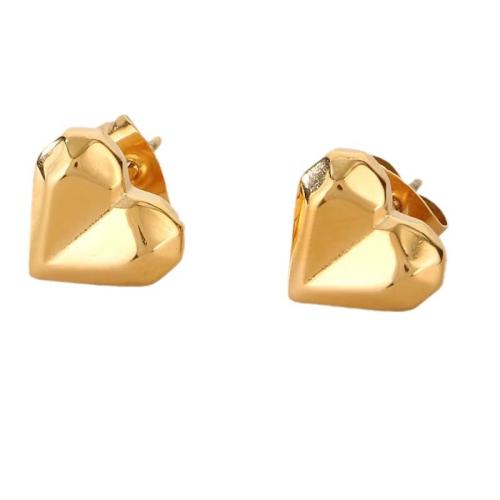 Rostfritt stål Stud Örhängen, 304 rostfritt stål, Hjärta, plated, mode smycken, fler färger för val, 11x10mm, Säljs av Par