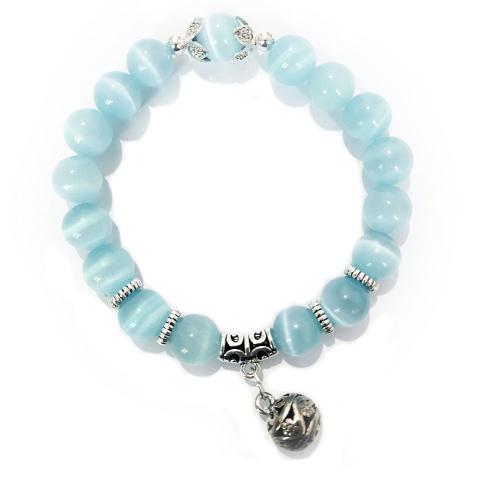 Cait Eye Bráisléid, le Sinc Alloy, jewelry faisin, dathanna níos mó le haghaidh rogha, 10mm, Fad 19 cm, Díolta De réir PC