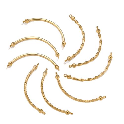 304 rostfritt stål böjda rör pärlor, plated, DIY & olika stilar för val, 5PC/Bag, Säljs av Bag