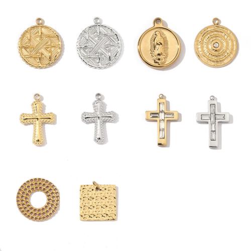 Rostfritt stål Smycken Hängen, 304 rostfritt stål, med Glas, guldfärg pläterade, DIY & med strass, fler färger för val, 3PC/Bag, Säljs av Bag